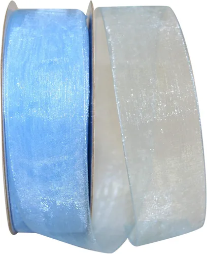 Reliant Ribbon 25621-053-09C Cinta transparente de gasa, 1-1/2 pulgadas x 100 yardas, azul