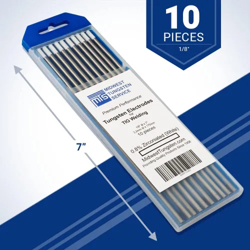 Miniatura 2 de Midwest Tungsten Service TIG Electrodos de soldadura de tungsteno paquete de 10 unidades (blanco - tungsteno con circonio 0.8% (WZ8, EWZ-0.8), 1/8