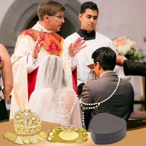 Miniatura 5 de ESNOY Arras De Boda Catolica Virgen De Guadalupe Regalos,Arras Para Boda Católica De Matrimonio para Monedas de Boda Católica,Juego de Ceremonia