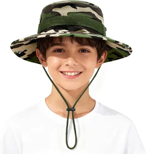 Miniatura 17 de Zando Sombrero de sol para niños al aire libre, UPF 50+, impermeable, sombrero de pescador para niños y niñas, ala ancha, resistente al viento