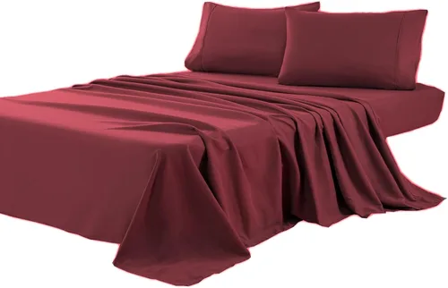 Miniatura 6 de Kingnex Sábana Plana Extragrande King 132x110 para Cama Extra Ancha King o California King Duradera Suave Doble Cepillado Microfibra 1800 Solo Blanco