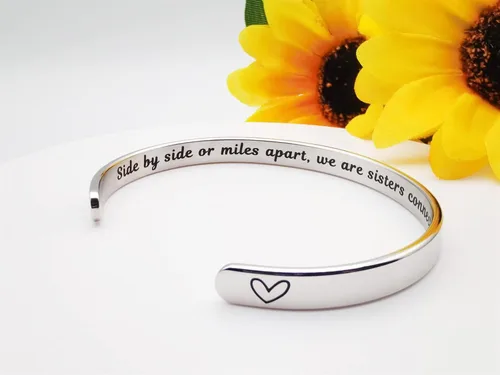 Miniatura 11 de Pulseras inspiradoras para mujer, joyería de acero inoxidable, con refranes, pulsera motivacional con mensaje oculto, pulseras grabadas para mejor