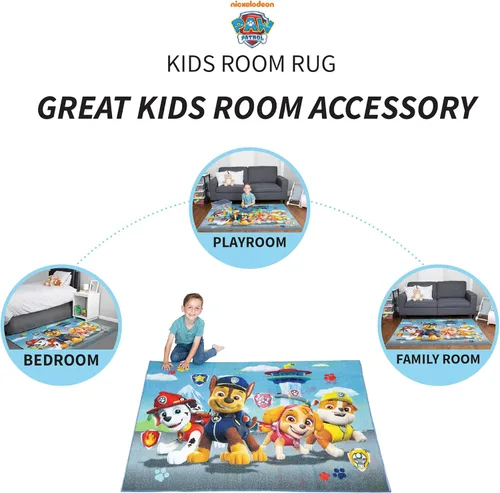 Miniatura 7 de Franco Juego de edredón y sábanas súper suaves con funda, 7 piezas, tamaño matrimonial, Paw Patrol para habitación de los niños, alfombra