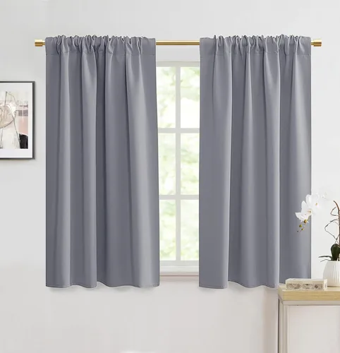 Miniatura 10 de Cortinas opacas de 48 pulgadas de largo, 34 pulgadas de ancho x 48 pulgadas de largo, cortinas opacas cortas con aislamiento térmico para Beige