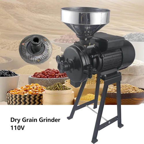 Miniatura 2 de Molinillo de maíz eléctrico de granos, máquina de molinillo de maíz comercial de 2200 W, máquina de molinillo de maíz de arroz resistente, avena