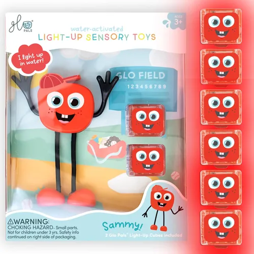Miniatura 13 de Juguete de baño activado por agua Glo Pals con 6 cubos luminosos reutilizables para juegos sensoriales (Blair)