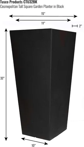 Miniatura 2 de Plantera alta Tusco Products CTU32BK Cosmo, color negro, 32