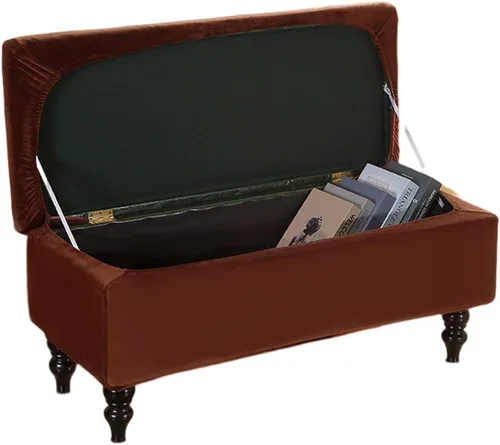 Miniatura 21 de FUANGUI Funda para Otomán Elástica de Almacenamiento Funda para Banco Otomán Impresa Plegable Banco de Almacenamiento Funda para Otomán Reposapiés