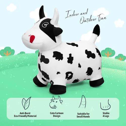 Miniatura 5 de Bouncy Hopper - Juguete inflable de vaca con forma de caballo, juguete inflable para saltar de animales, paseo en gorila en interiores y exteriores