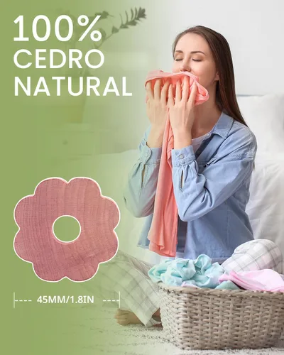 Miniatura 5 de Aryiten Bloques de cedro para almacenamiento de ropa, paquete de 32 anillos de cedro, tablones de cedro aromático para almacenamiento de ropa