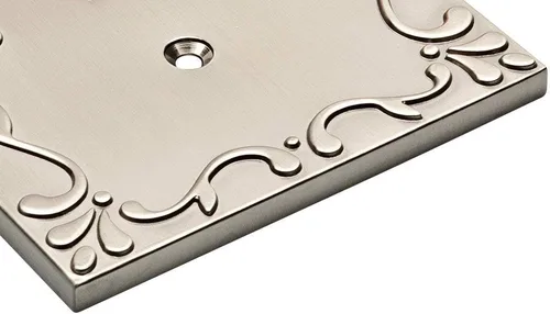 Miniatura 5 de Tapas para apagador Franklin Brass, clásicas, con diseño de lazo, simple o doble, para pared, cubierta plateada, Plateado, W35071-SN-C