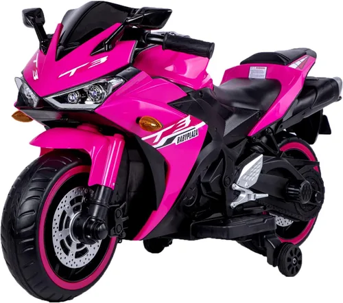 Miniatura 6 de Tamco - Motocicleta para niños, motocicleta de 12 V para niños de 3, 4, 5, 6 años con ruedas de entrenamiento, velocidad a mano, freno de pie, Azul