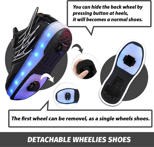 Miniatura 4 de Roller Skate Shoes for Kids Boys Girls LED Roller Sneakers Light Up Fashion Flashing Wheels Shoes Rechargeable