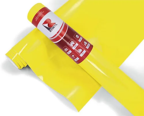 Rvinyl 3M 2080 Serie G55 - Película de vinilo de alto gramaje con doble recubrimiento, color amarillo brillante, 5 x 1 pies - 5 pies cuadrados -