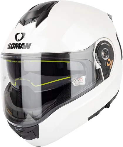 Miniatura 8 de Casco modular de motocicleta abatible de doble visera para hombre, aprobado por puntos 965