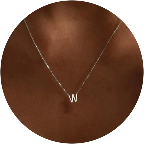 Miniatura 46 de Collares con iniciales para mujer, delicado collar de letra plateada con nombre personalizado con monograma, collar simple y lindo con inicial