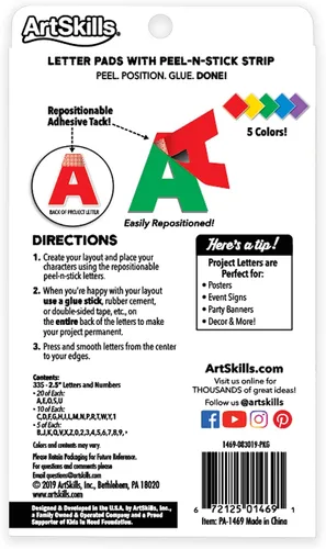 Miniatura 2 de ArtSkills Letras de póster de 2.5 pulgadas para proyectos de tableros de pósteres, tablones de anuncios de aula, suministros de fabricación