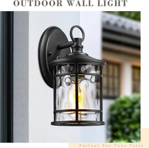 Miniatura 4 de Emliviar Paquete de 2 Apliques de Pared Exteriores, Linternas Antioxidantes para Exteriores Lámparas de Pared, Iluminación de Patio Estilo Granja