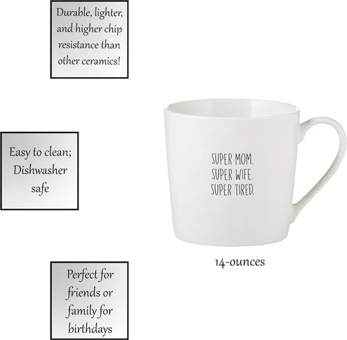 Miniatura 2 de Creative Brands SB Design Studio SIPS - Taza de café, 14 onzas, mamá/esposa/cansada