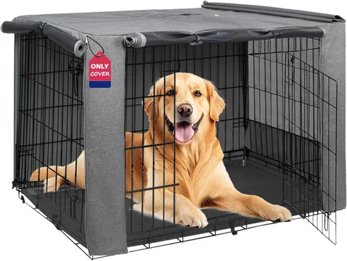 Miniatura 18 de HiCaptain - Cubierta de doble puerta para jaula de perro (para cajas de alambre de 24 30 36 42 48 pulgadas)