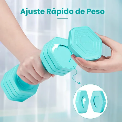 Miniatura 6 de EQUIPRO Adjustable Dumbbell Set, 4 in 1 Free Weights Dumbbells Set for Women, Weights for Women at Home, 2lb 3lb 4lb 5lb with TPU Soft Rubber Handle