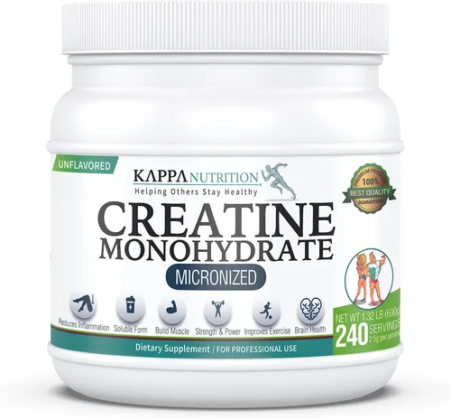 Kappa Nutrition Monohidrato de creatina en polvo, fórmula de aminoácidos puros, apoya la fuerza muscular, la energía celular y el enfoque mental*