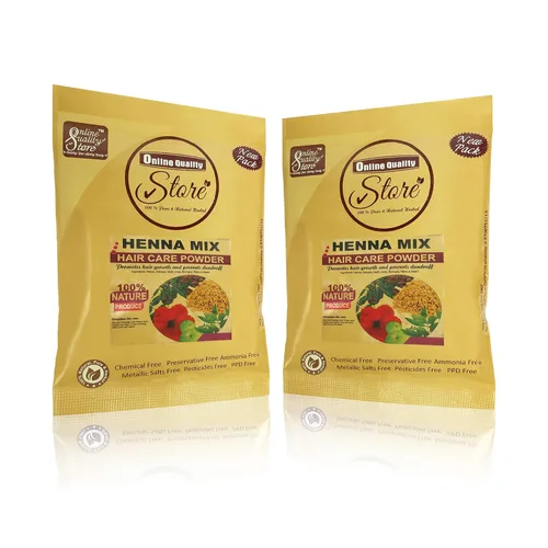 Miniatura 5 de Online Quality Store Polvo de mezcla de henna con Shikakai, Methi, Amla, Bringraj, hibisco, Neem y Heena para lavado de cabello Mehndi Mix