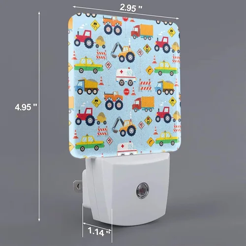 Miniatura 2 de Luz nocturna de camión de dibujos animados, luces nocturnas LED enchufables, lámpara con sensor automático del atardecer al amanecer