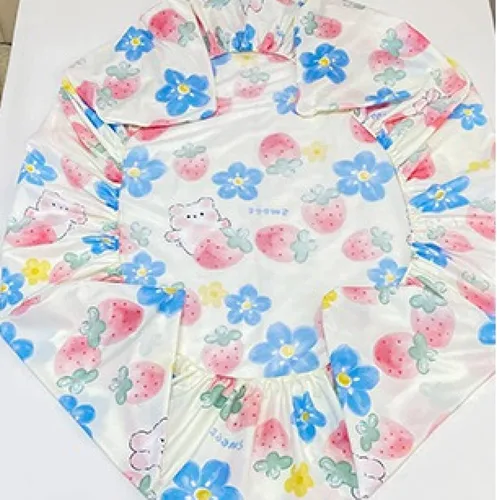Miniatura 7 de Sábana bajera tamaño individual suave y acogedora, de algodón lavado, de algodón cepillado, para dormitorio de niños y niñas, funda de almohada