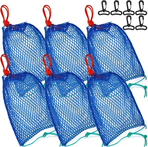 ZENFUN Juego de 6 bolsas de cebo para trampa de cangrejo con casillero, trampa para cangrejos, trampas de minnow, trampas de malla para cebo de