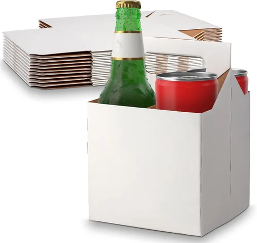 Miniatura 13 de MT Products 4 soportes para botellas de cartón kraft de 12 onzas. Portabotellas de cerveza o soda para un transporte seguro y fácil, paquete de 4