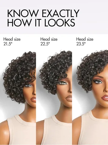 Miniatura 7 de LUVME HAIR Pelucas de cabello humano rizado sin pegamento de 6 pulgadas, precortadas, indetectable, HD, encaje Bob, peluca corta y rizada con ondas