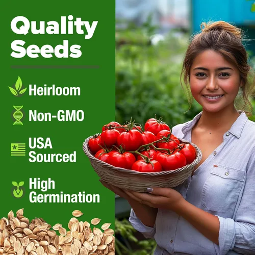 Miniatura 4 de HOME GROWN Semillas de tomate Beefsteak más de 300 semillas tradicionales sin OMG para plantar, alta germinación, indeterminado, tomate grande