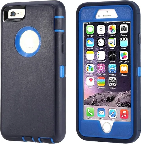Miniatura 21 de Funda para iPhone 8 y iPhone 7, resistente, con función atril, protector de pantalla integrado, 4 en 1, fuerte y resistente a prueba de golpes