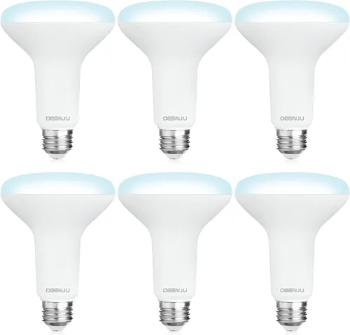 Miniatura 20 de DEGNJU Paquete de 6 bombillas LED empotradas BR30, bombillas de inundación regulables para interiores, CRI80 7 W, equivalente a 65 W, 2700 K, blanco