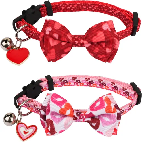 Miniatura 18 de ADOGGYGO Collares de gato de Halloween con campana de lazo, collar de moño para gatito, tela de araña, calavera, collares de Halloween para niñas