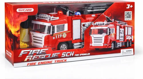 Miniatura 7 de Liberty Imports Camión de bomberos de rescate a control de radio RC Camión de bomberos eléctrico R/C con luces, sonido, bomba de cañón de agua