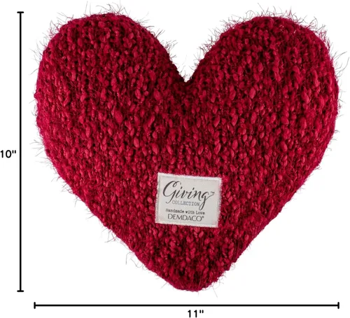 Miniatura 8 de DEMDACO Giving Heart - Almohada decorativa de felpa con peso de algodón de 10 x 11 pulgadas, color rojo arándano
