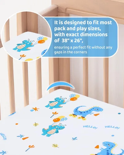 Miniatura 7 de lasoftan Colchón Pack and Play, 38 x 26 pulgadas, suave, transpirable, portátil, impermeable y lavable, se adapta perfectamente a Pack n Play