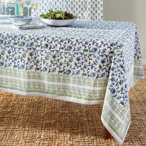 Miniatura 19 de Saffron Marigold Mantel redondo estampado a mano – Naranja indio verano lujoso 100% algodón, lavable, para decoración del hogar, cocina, café o mesa