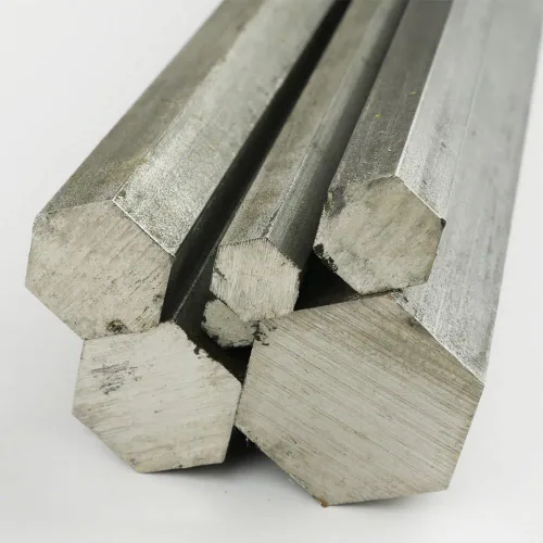 Barra hexagonal de acero inoxidable 303, acabado sin pulir, acabado en frío, recocido, ASTM A582, 0.25 pulgadas a través de planos, 12 pulgadas de