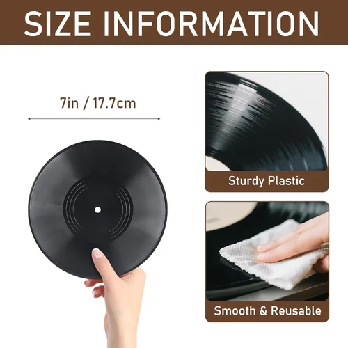 Miniatura 2 de BFZMSLY Paquete de 12 discos de vinilo en blanco de 7 pulgadas, discos retro falsos para fiestas de rock & roll, exhibición de pared de estudio