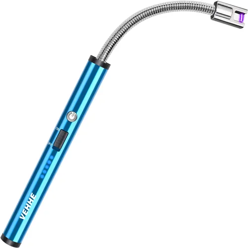 Miniatura 16 de VEHHE - Encendedor de velas eléctrico, encendedor de arco recargable con batería LED, pantalla de batería, cuello flexible largo, USB, encendedores