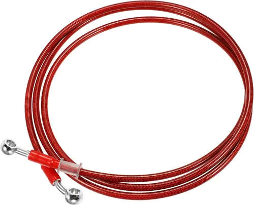Miniatura 9 de X AUTOHAUX 25.6 in 25.59" Longitud 0.394 in ID motocicleta hidráulico freno manguera tubo tubo 28° 0° acero inoxidable trenzado cable para ATV