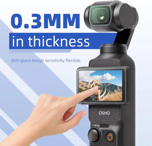 Miniatura 3 de DJI Osmo Pocket 4/Pocket 3 - Protector de pantalla, resistente a los arañazos, película LCD de vidrio templado Ultra-HD y protector de lente