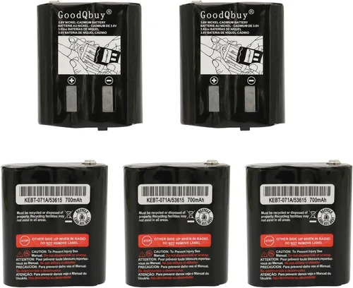 Paquete de 5 baterías de radio bidireccional Ni-MH de repuesto de 700 mAh 3.6 V para radios Motorola Talkabout MS350R MT350R EM1000 MC220R MR355