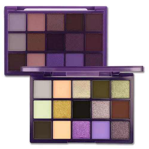 Miniatura 16 de Erinde Paleta de maquillaje de sombra de ojos de 9 colores con purpurina y lavanda brillante y mate, violeta, malva, púrpura oscura, plateado