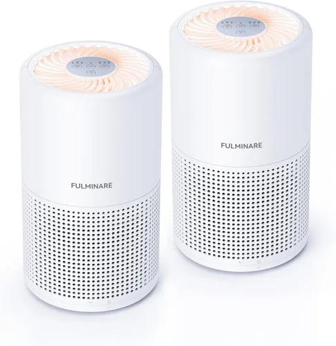 FULMINARE - Purificadores de aire para habitación H13 True HEPA con filtro de aire silencioso y luz nocturna, purificador de aire portátil pequeño