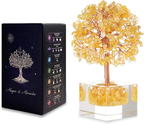 Miniatura 14 de Árbol de la vida de cristal de amatista, decoración de escritorio de oficina en casa, árbol bonsái hecho a mano para calmar, curación espiritual