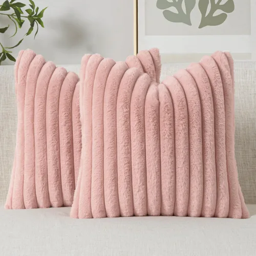 Miniatura 22 de MIULEE Juego de 2 fundas de almohada decorativas de piel sintética de 16 x 16 pulgadas, decoración moderna de primavera para el hogar, almohadas